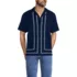 Men's Short Sleeve Linen Hawaiian Camp Collar Shirt, Front