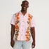 Men's Short Sleeve Linen Hawaiian Camp Collar Shirt, Front