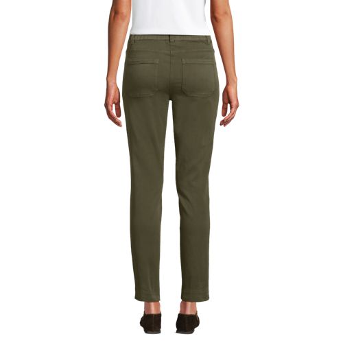  Lands' End Slim Fit 7/8-chinos Mid Waist, Damen, Größe:34 Regular, Grün, Baumwolle/lyocell (viskose)/baumwoll-mischung, By Lands' End 