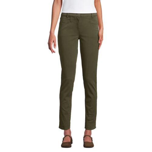  Lands' End Slim Fit 7/8-chinos Mid Waist, Damen, Größe:34 Regular, Grün, Baumwolle/lyocell (viskose)/baumwoll-mischung, By Lands' End 