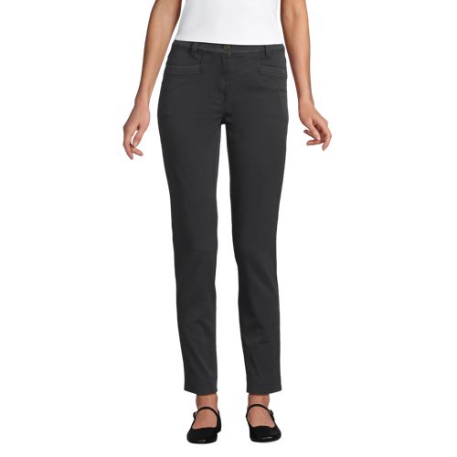  Lands' End Slim Fit 7/8-chinos Mid Waist, Damen, Größe:34 Regular, Schwarz, Baumwolle/lyocell (viskose)/baumwoll-mischung, By Lands' End 