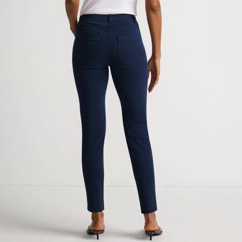  Lands' End Slim Fit 7/8-chinos Mid Waist, Damen, Größe:38 Regular, Blau, Baumwolle/lyocell (viskose)/baumwoll-mischung, By Lands' End 