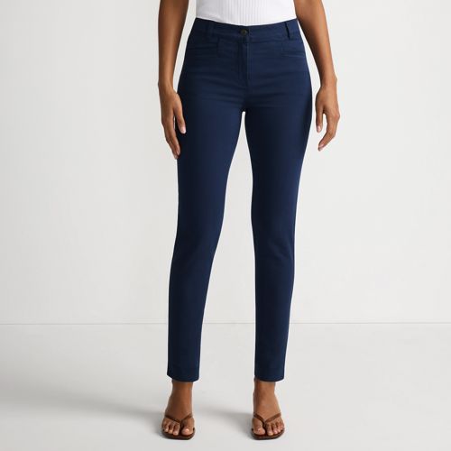  Lands' End Slim Fit 7/8-chinos Mid Waist, Damen, Größe:38 Regular, Blau, Baumwolle/lyocell (viskose)/baumwoll-mischung, By Lands' End 