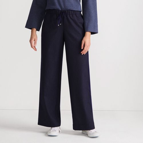  Lands' End Weite Hose Aus Gebürstetem Flanell Mit Streifendetail, Damen, Größe:36 Regular, Sonstige, By Lands' End 