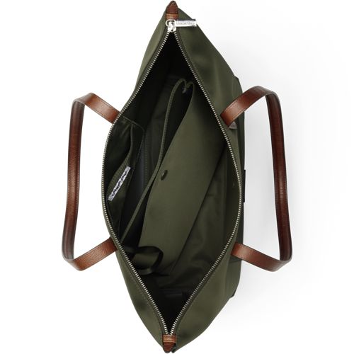  Lands' End Wasserabweisende, Verstaubare Shoppertasche, Damen, Größe:null Regular, Grün, Nylon/leder, By Lands' End 