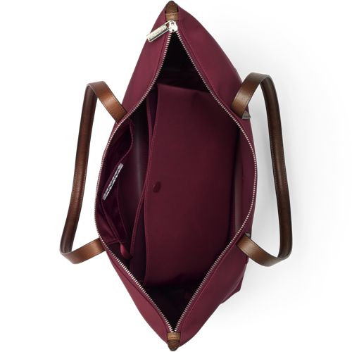  Lands' End Wasserabweisende, Verstaubare Shoppertasche, Damen, Größe:null Regular, Rot, Nylon/leder, By Lands' End 
