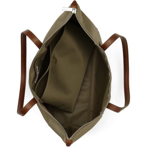  Lands' End Wasserabweisende, Verstaubare Shoppertasche, Damen, Größe:null Regular, Grün, Nylon/leder, By Lands' End 