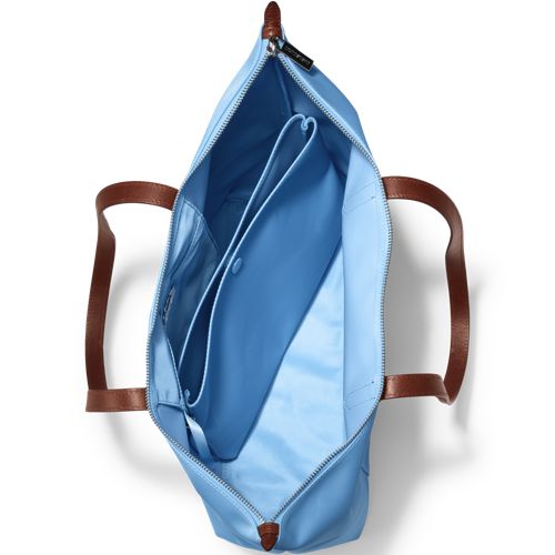  Lands' End Wasserabweisende, Verstaubare Shoppertasche, Damen, Größe:null Regular, Blau, Nylon/leder, By Lands' End 