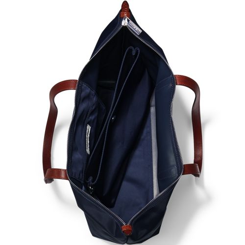  Lands' End Wasserabweisende, Verstaubare Shoppertasche, Damen, Größe:null Regular, Blau, Nylon/leder, By Lands' End 