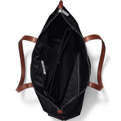  Lands' End Wasserabweisende, Verstaubare Shoppertasche, Damen, Größe:null Regular, Schwarz, Nylon/leder, By Lands' End 