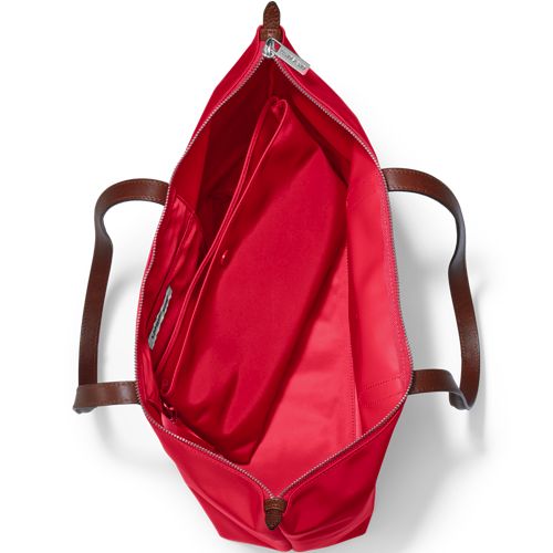  Lands' End Wasserabweisende, Verstaubare Shoppertasche, Damen, Größe:null Regular, Rot, Nylon/leder, By Lands' End 