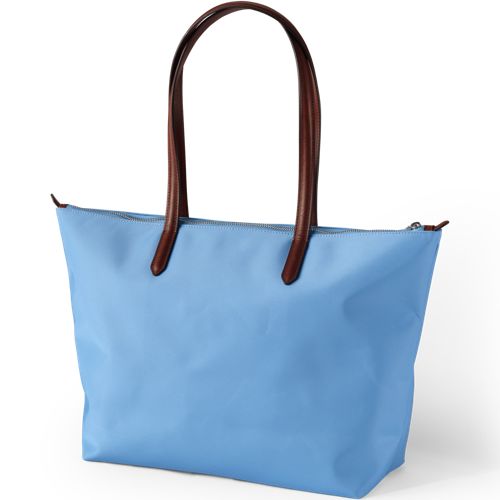  Lands' End Wasserabweisende, Verstaubare Shoppertasche, Damen, Größe:null Regular, Blau, Nylon/leder, By Lands' End 