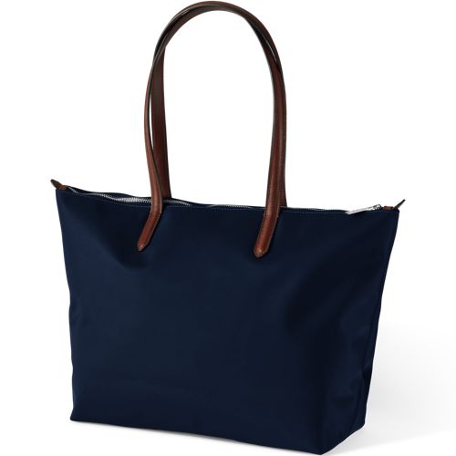  Lands' End Wasserabweisende, Verstaubare Shoppertasche, Damen, Größe:null Regular, Blau, Nylon/leder, By Lands' End 