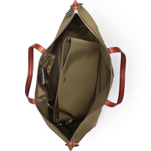  Lands' End Wasserabweisende, Verstaubare Reise-shoppertasche, Damen, Größe:null Regular, Grün, Nylon/leder, By Lands' End 