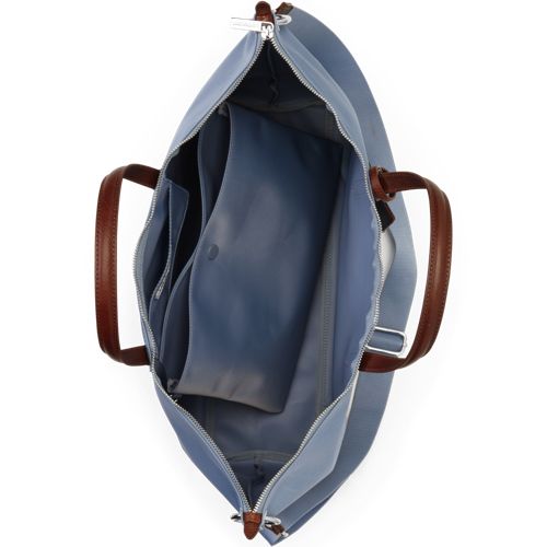  Lands' End Wasserabweisende, Verstaubare Reise-shoppertasche, Damen, Größe:null Regular, Blau, Nylon/leder, By Lands' End 