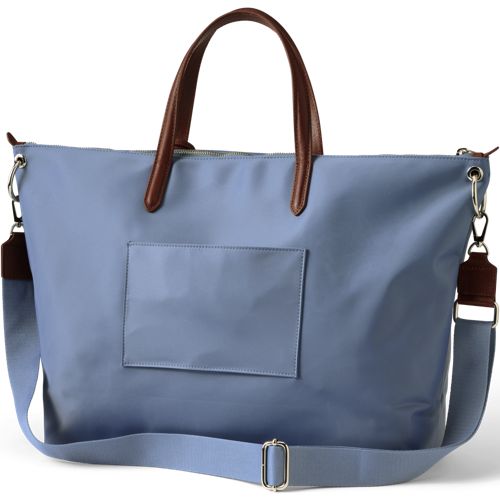  Lands' End Wasserabweisende, Verstaubare Reise-shoppertasche, Damen, Größe:null Regular, Blau, Nylon/leder, By Lands' End 