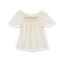 Girls Short Sleeve Smock Flutter Top, alternative image