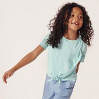 Tee shirt bleu foncé femme oversize en coton bio ROCKY SUNY col rond - suny