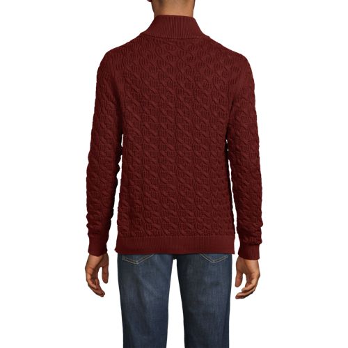  Lands' End Strukturierter Drifter Pullover Mit Reißverschluss, Herren, Größe:52-54 Regular, Orange, Baumwolle, By Lands' End 
