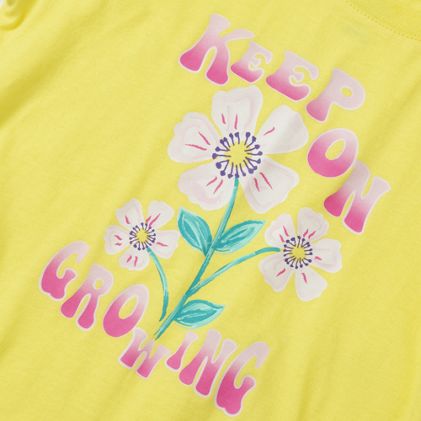Girls Short Sleeve Side Tie Graphic Tee - image 1