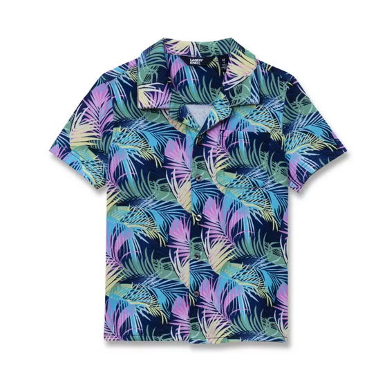 Boys Short Sleeve Slub Camp Shirt - primary