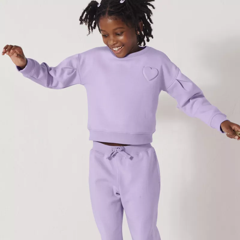 Girls Knit Crewneck Sweatshirt, alternative image