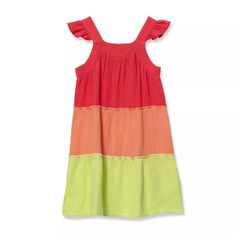 Girls Woven Tiered Dress, alternative image