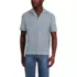 Men's Short Sleeve Textured Jacquard Camp Collar Shirt - Set Top, Front