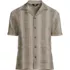 Men's Short Sleeve Textured Jacquard Camp Collar Shirt - Set Top, Front