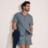 Men's Short Sleeve Textured Jacquard Camp Collar Shirt - Set Top, alternative image