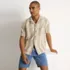 Men's Short Sleeve Textured Jacquard Camp Collar Shirt - Set Top, alternative image