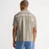 Men's Short Sleeve Textured Jacquard Camp Collar Shirt - Set Top, Back