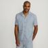 Men's Short Sleeve Textured Jacquard Camp Collar Shirt - Set Top, Front