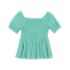 Girls Short Sleeve Smocked Woven Top, alternative image