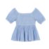 Girls Short Sleeve Smocked Woven Top, alternative image