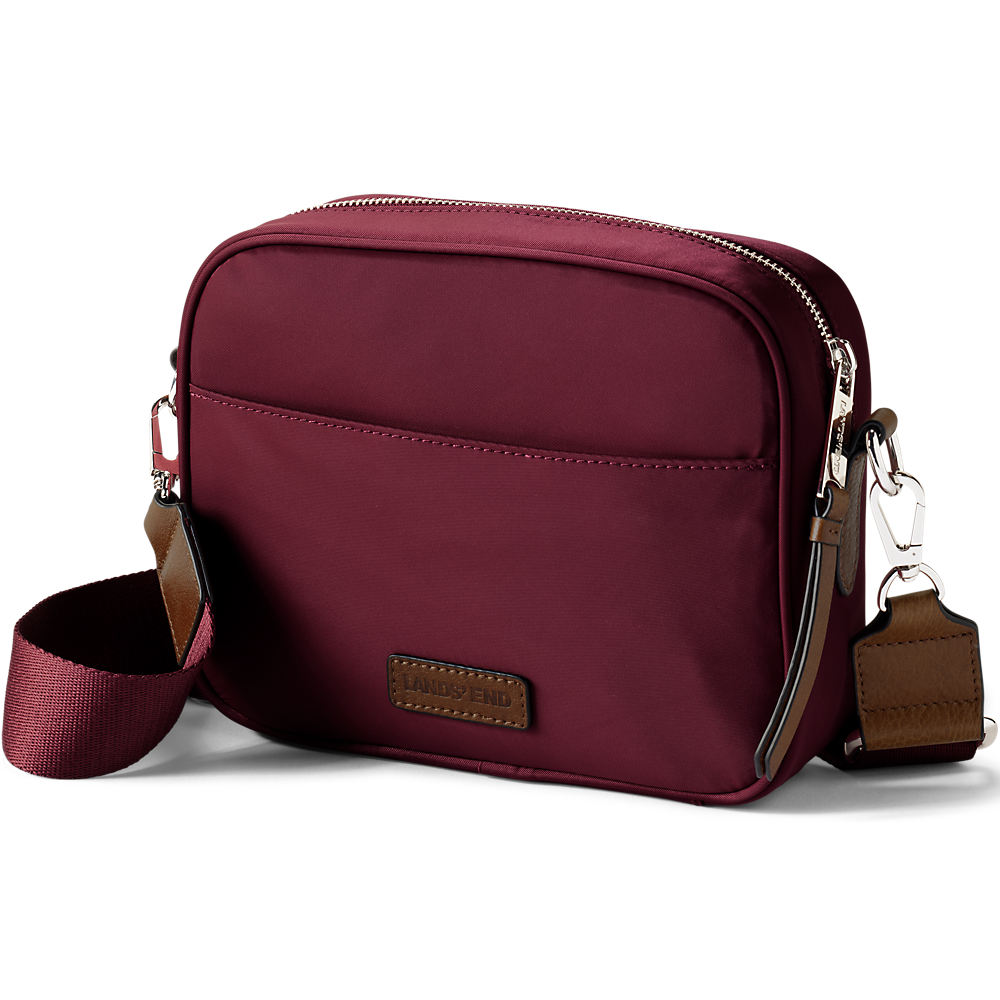 Crossbody Bag, Women, size: one size, regular, Red, Nylon, by Lands' End