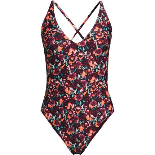 Andie x Lands' End Women's Tugless Elwood One Piece Swimsuit, Dark Wine Multi Floral