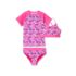 Girls Chlorine Resistant Short Sleeve Rash Guard Swim Top and Bikini Set, alternative image