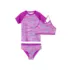 Girls Chlorine Resistant Short Sleeve Rash Guard Swim Top and Bikini Set, alternative image