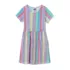 Girls Short Sleeve Gathered Waist Jersey Dress, alternative image