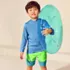 Kids Chlorine Resistant Long Sleeve UPF 50 Sun Hoodie Rash Guard, alternative image