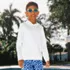 Kids Sunshade UPF 50 Chlorine Resistant Long Sleeve Sun Hoodie Rash Guard, alternative image