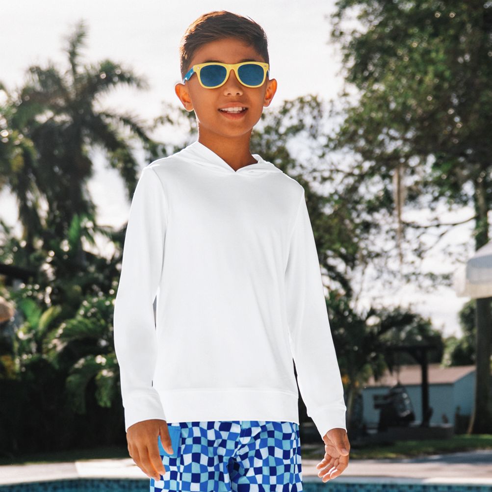 Kids Sunshade UPF 50 Chlorine Resistant Long Sleeve Sun Hoodie