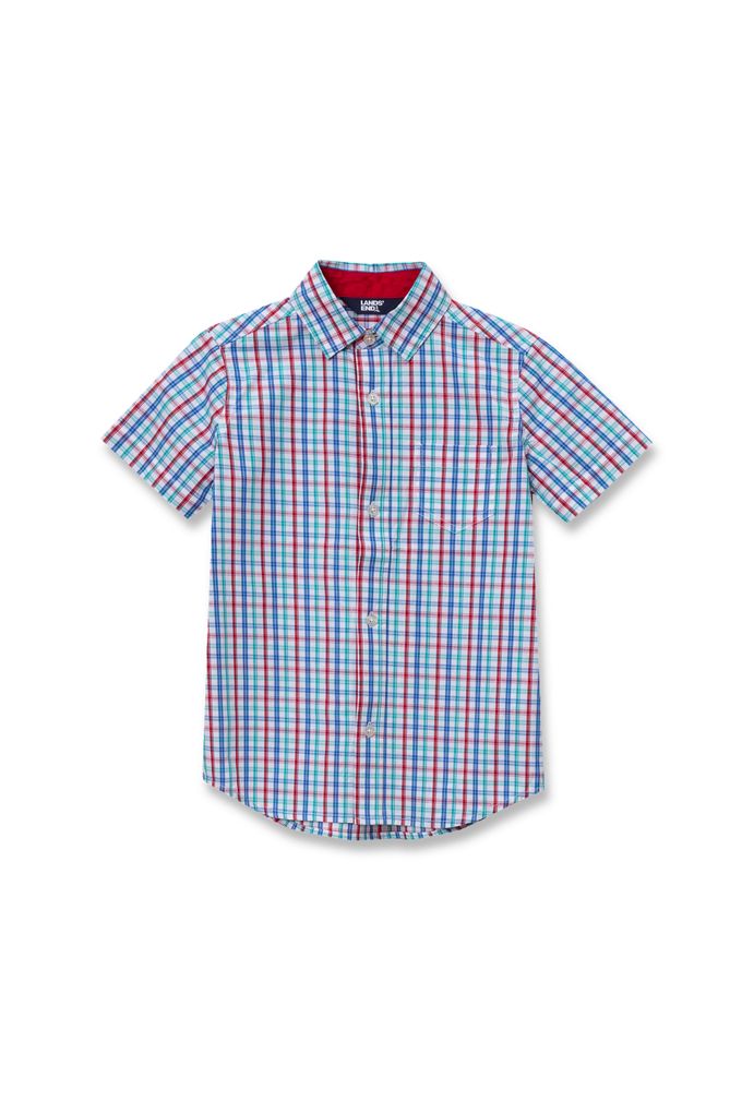 Kids Short Sleeve Poplin Camp Shirt - Lands' End - XL