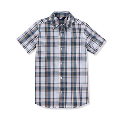 Kids Short Sleeve Poplin Camp Shirt, alternative image