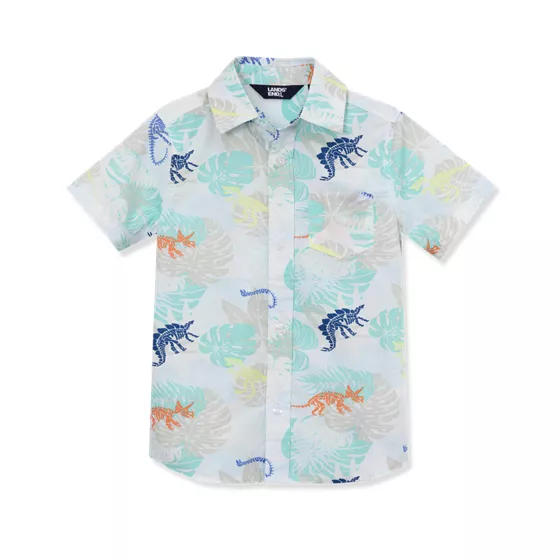Boys Short Sleeve Poplin Camp Shirt - primary