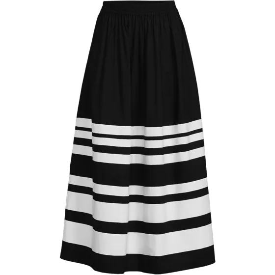 Women's Poplin Pull On Striped Maxi Skirt - primary