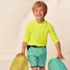 Boys Chlorine Resistant Long Sleeve Mock Neck UPF 50 Rash Guard, alternative image