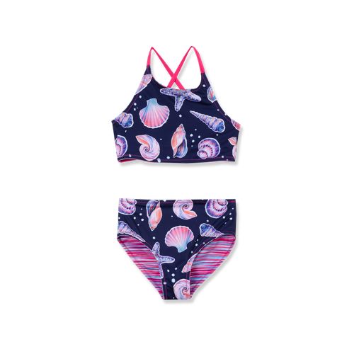 Girls Chlorine Resistant Reversible X-back Bikini Swim Set | Lands