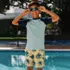 Boys Sunshade UPF 50 Chlorine Resistant Short Sleeve Crew Neck Rash Guard, alternative image